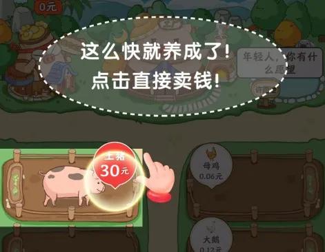 试玩《幸福庄园》养一只猪就有30块钱？