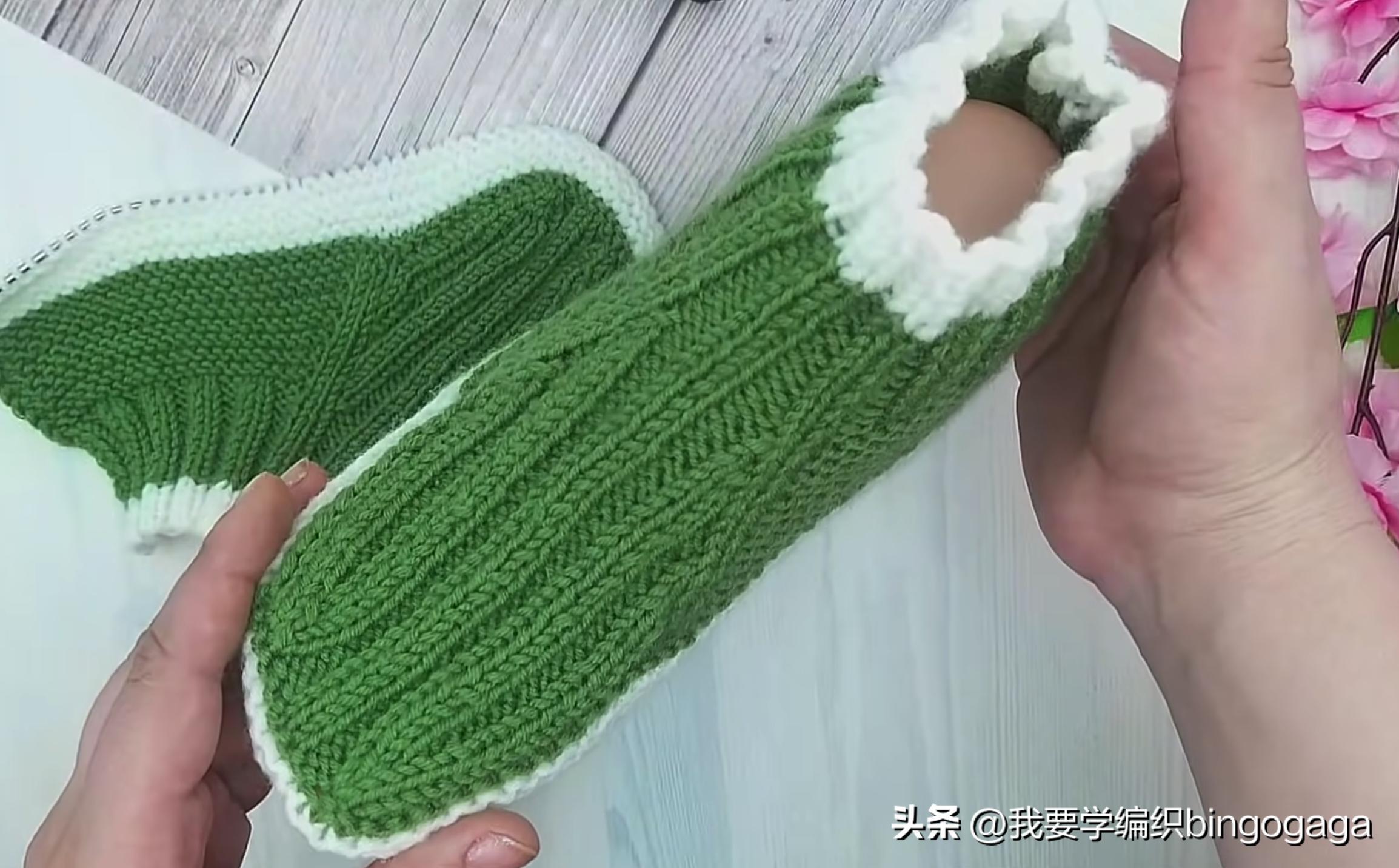 一片式毛线袜的织法,一片式织袜子