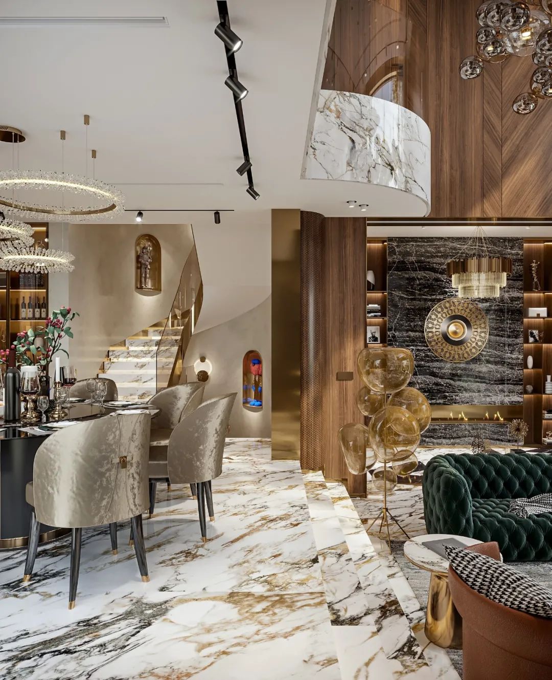 大理石打造的极致轻奢尽显高级 (顶级奢华欧式石材风格)