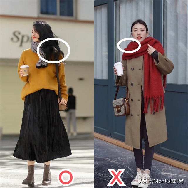 女士冬季围巾哪种系得舒服又好看,围巾正确打开方式