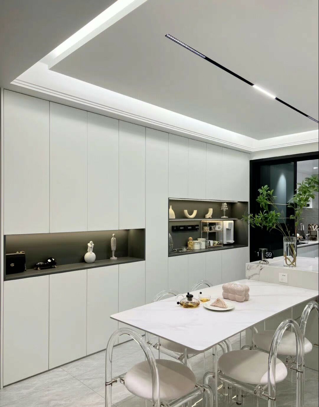 现代轻奢无主灯装修风格102平米,125平轻奢风格黑白灰装修效果图