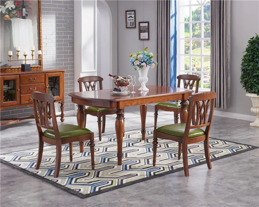 匠心全实木餐桌椅组合现代简约,实木餐桌椅高档奢华