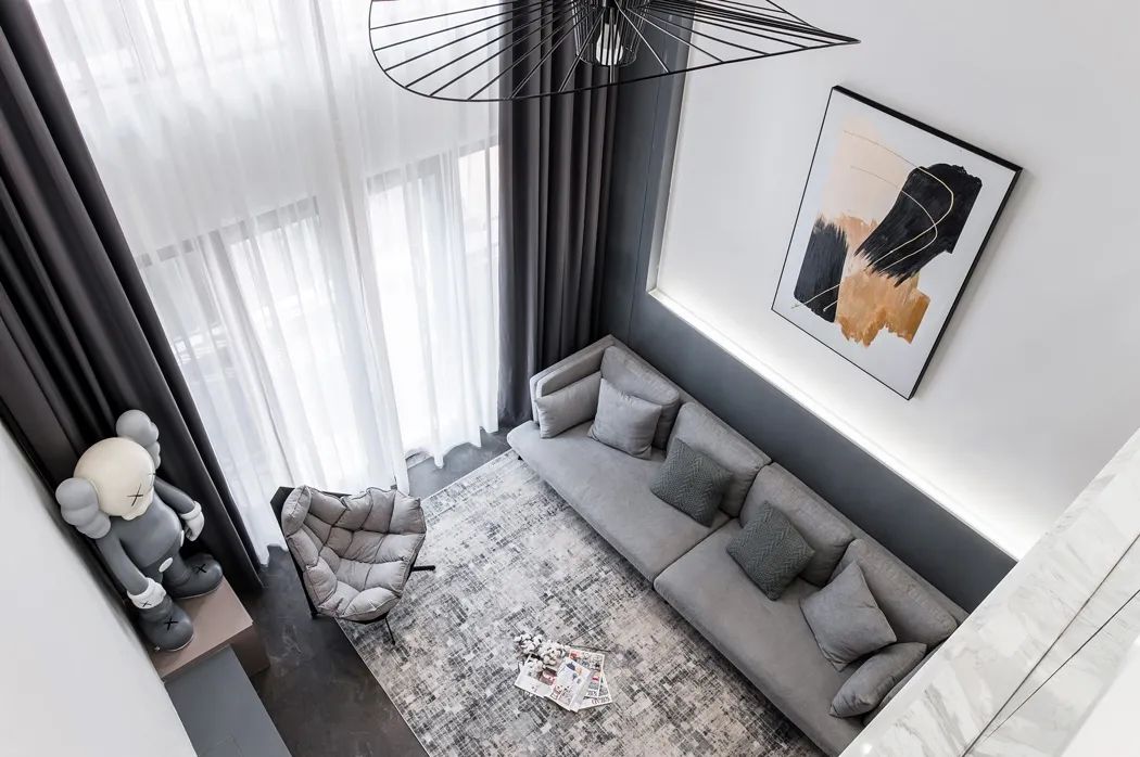 黑白灰现代极简约风格小户型,黑白灰系现代简约复式
