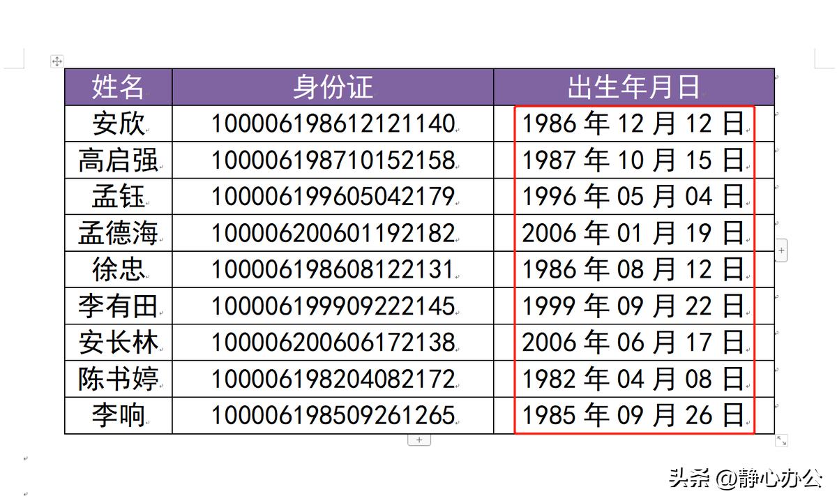 wps文字：快速批量提取身份证号码中的出生日期