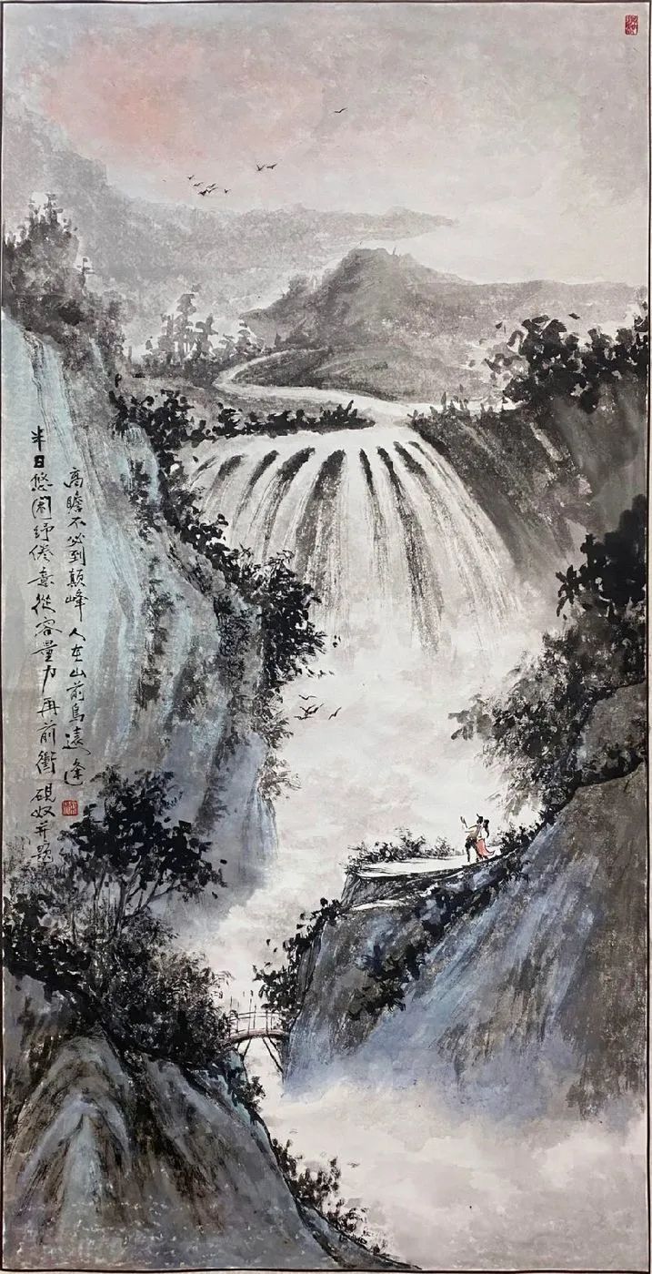 仁山智水山水画,仁山智水书法作品