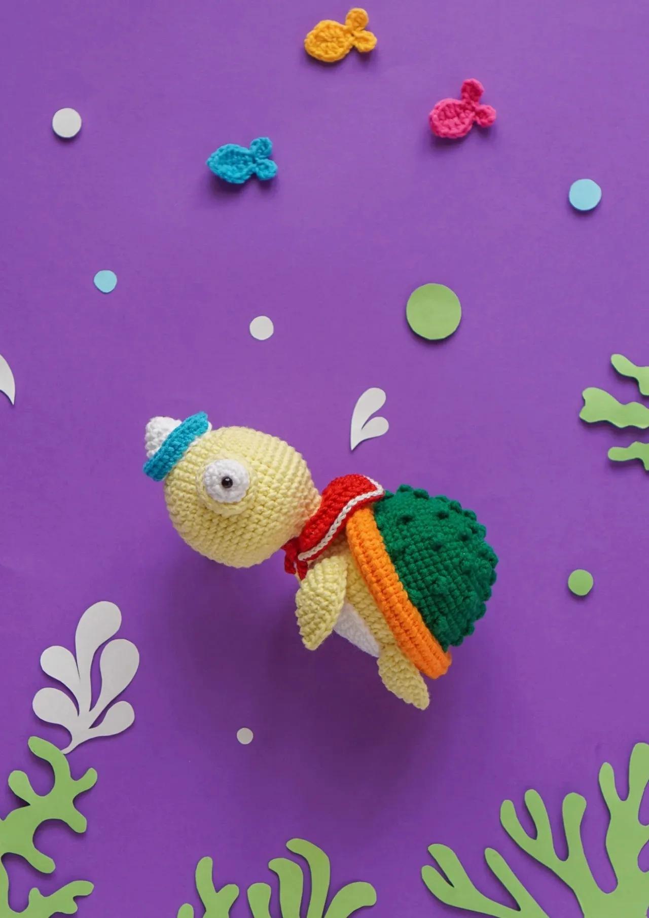 钩针编织金钱龟图解,钩针乌龟头部图解