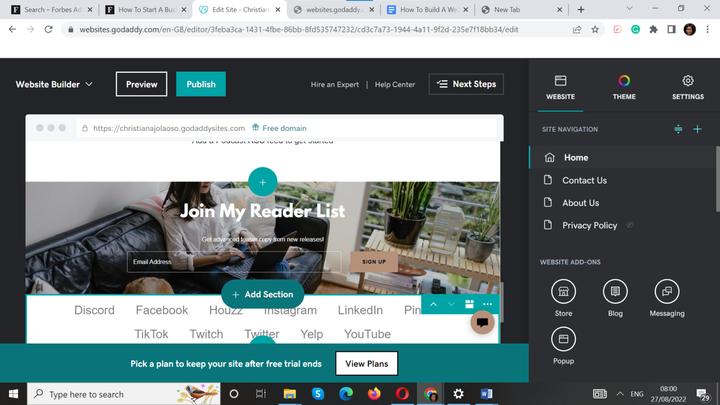 教你使用GoDaddy创建网站（保姆级教程）