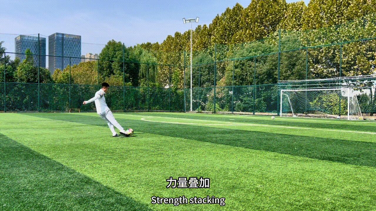 一脚射门教学,正脚背抽射慢动作解析