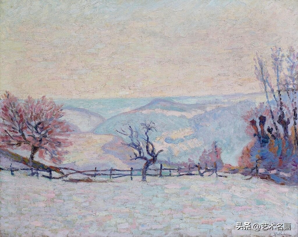 美国印象派大师春天的风景画,色彩丰富的印象派