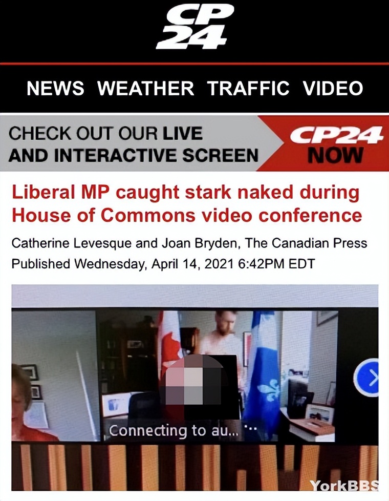 糗大了！加拿大国会议员居然在议院视频会时直播上厕所