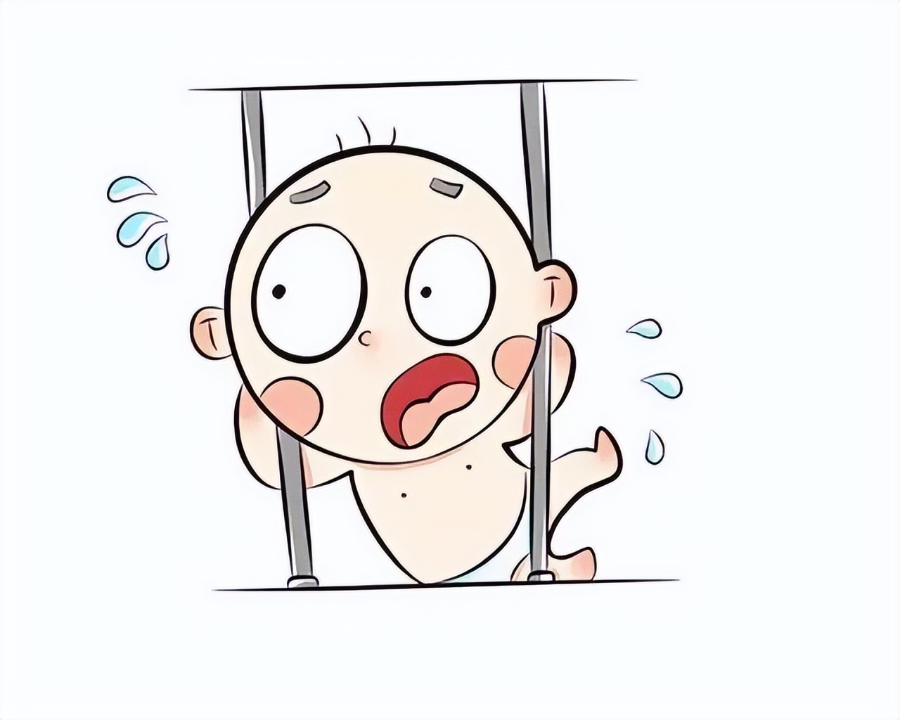 幼童头卡护栏两小伙全力相救,女童头卡在栏杆上