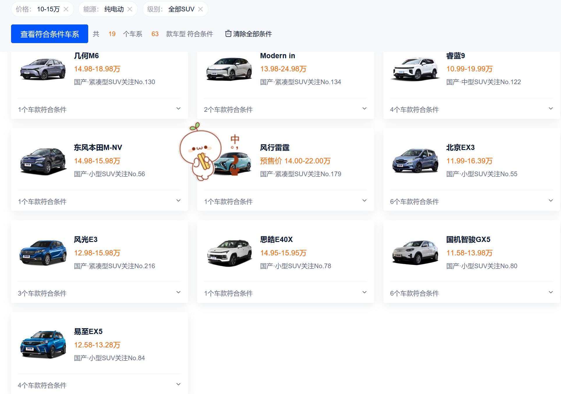 10-15万纯电动suv对比,15万左右买什么纯电动suv