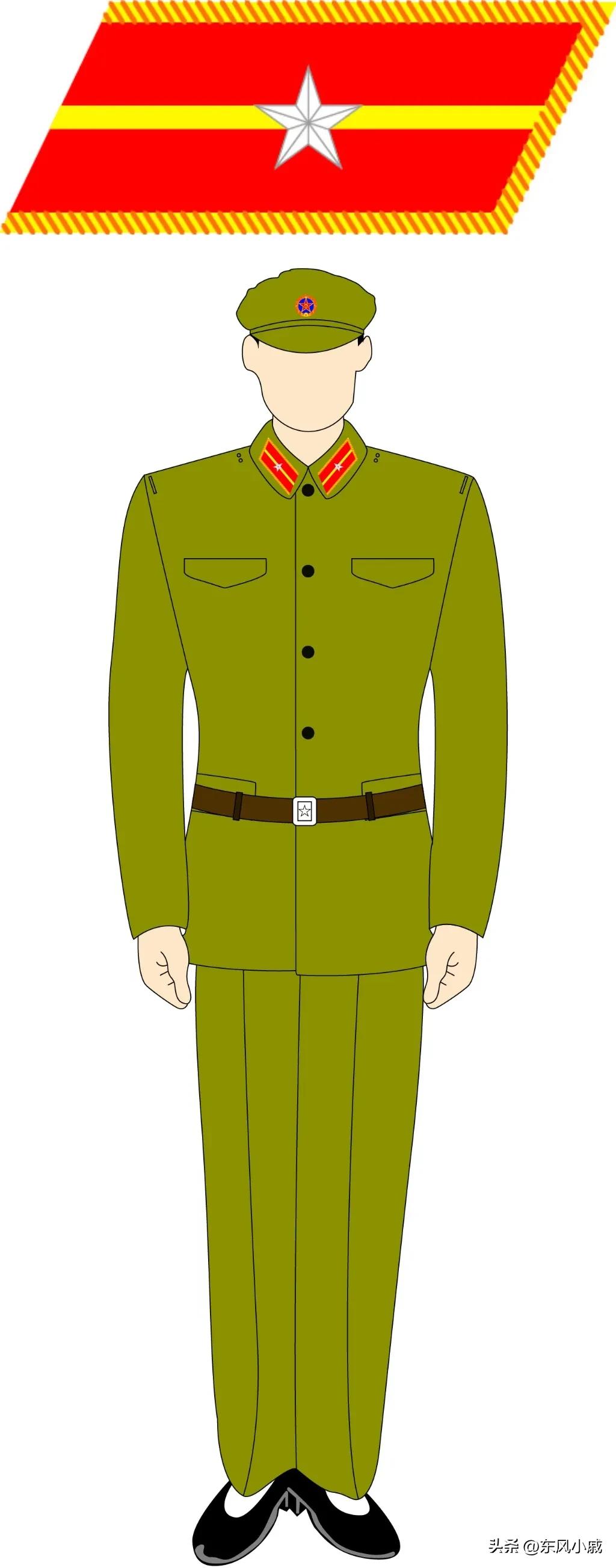 58式军服戴军衔,58式军衔领章图片