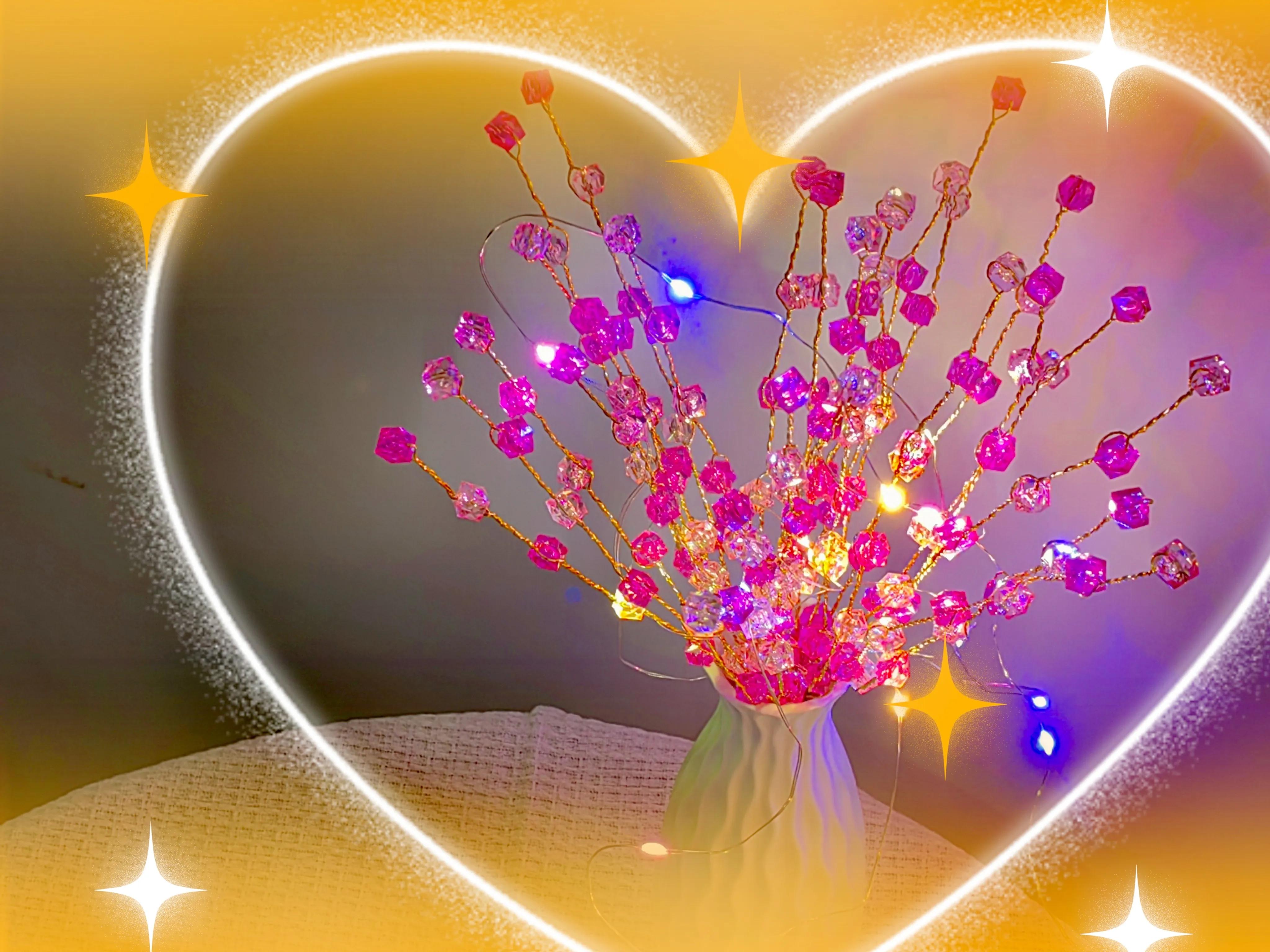 手工串珠图片：粉色红色搭配，视觉盛宴