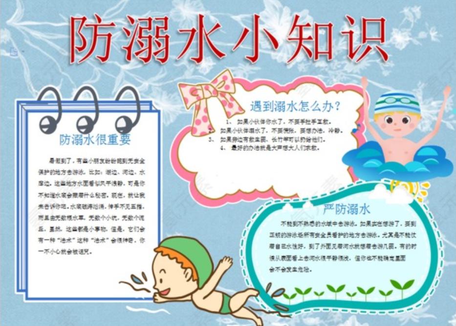 中小学生防溺水手抄报内容,中小学生防溺水手抄报