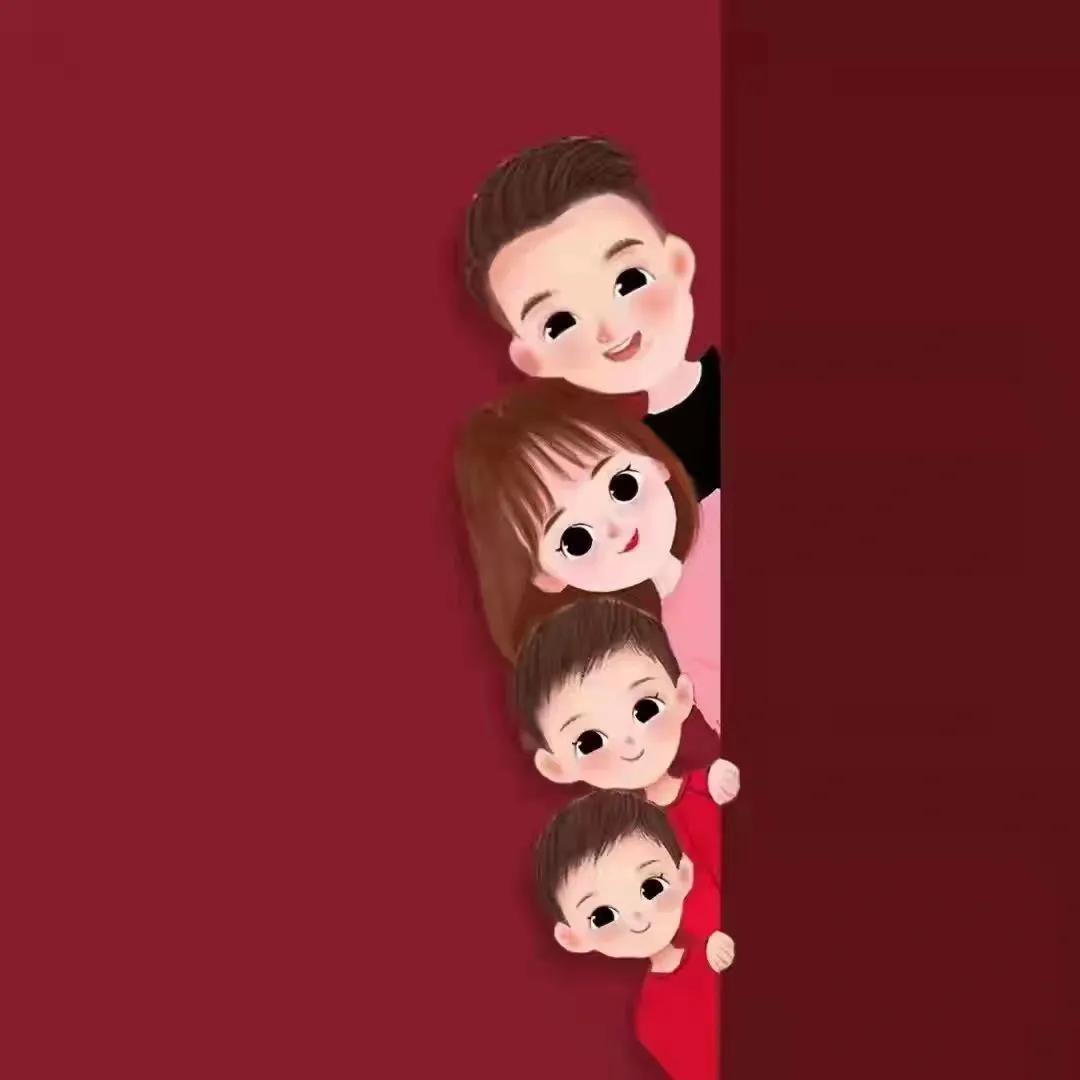 妈妈和孩子的新年亲子头像,新年背影亲子头像一家三口