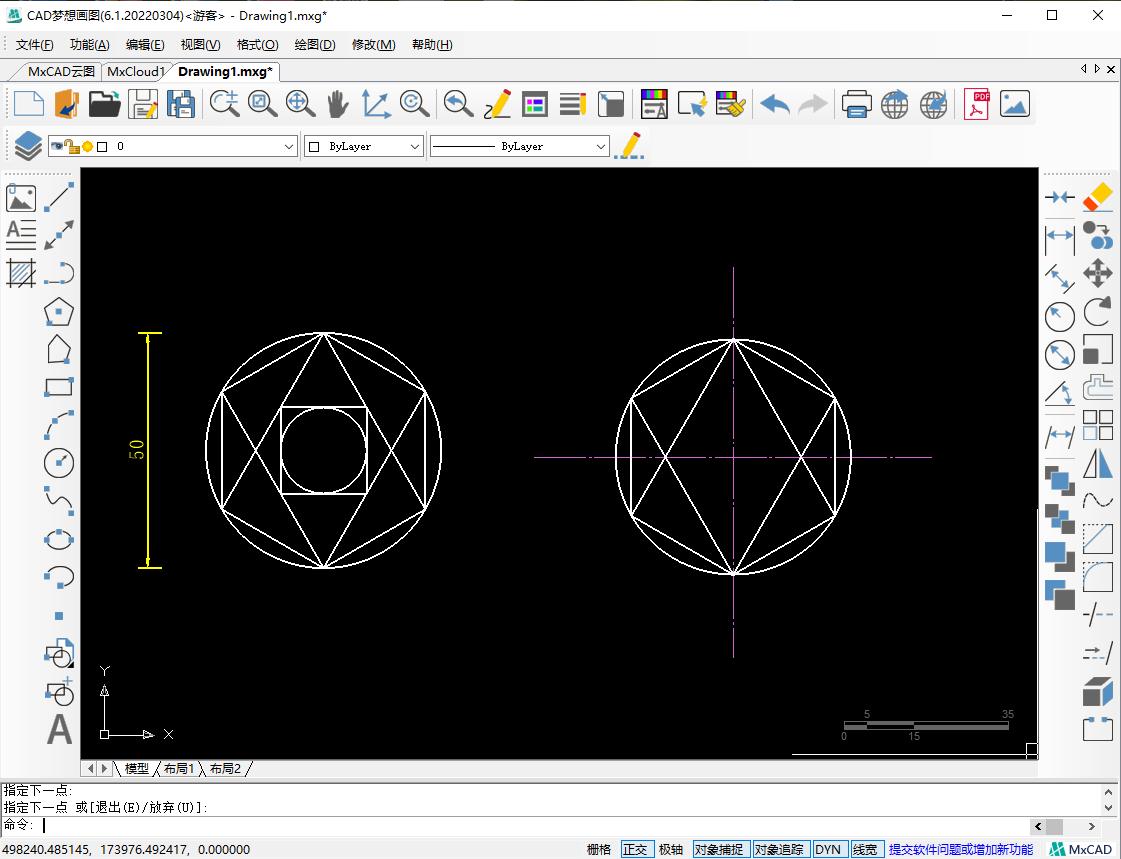 cad不规则多边形画法例题解析,cad矩形命令与正多边形命令的区别