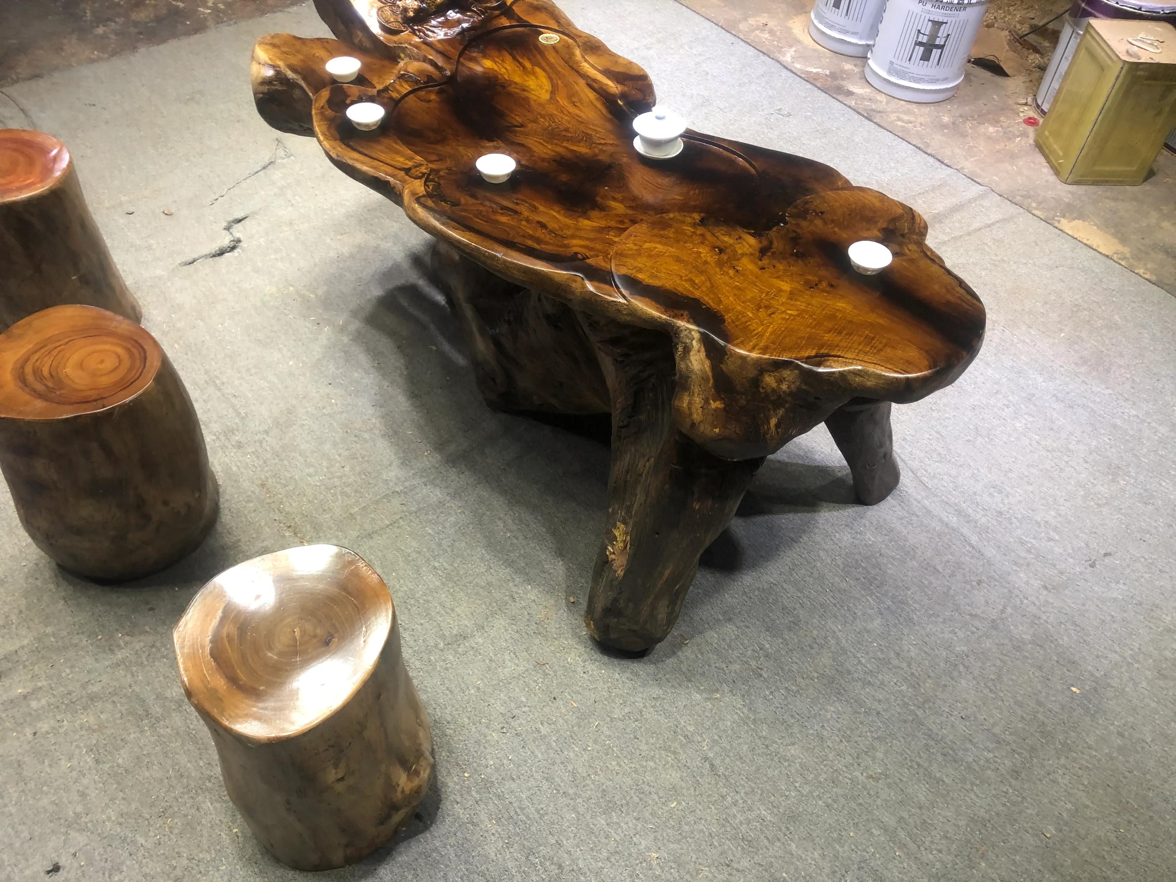 茶几木雕金蟾制作过程,茶几雕刻金蟾