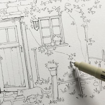 95后女孩画山水画,95后女大学生画山水课堂