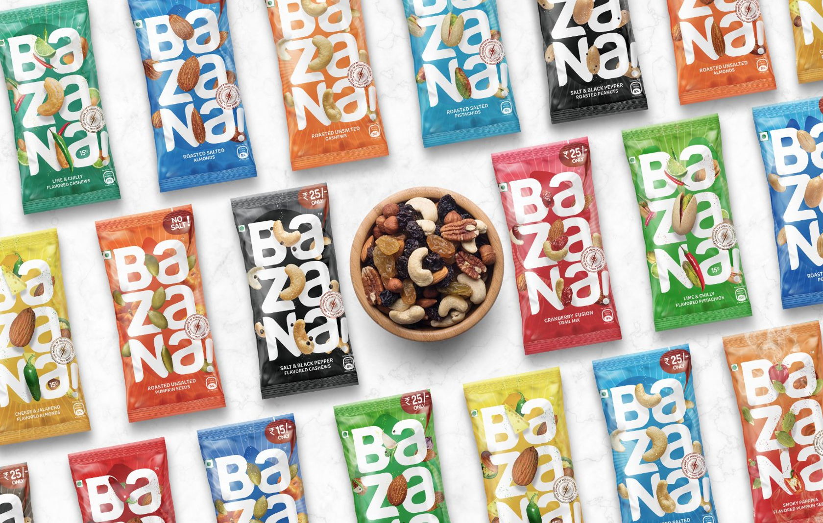 Bazana干果混合物品牌包装设计via：ArtisticodopeoDesignz