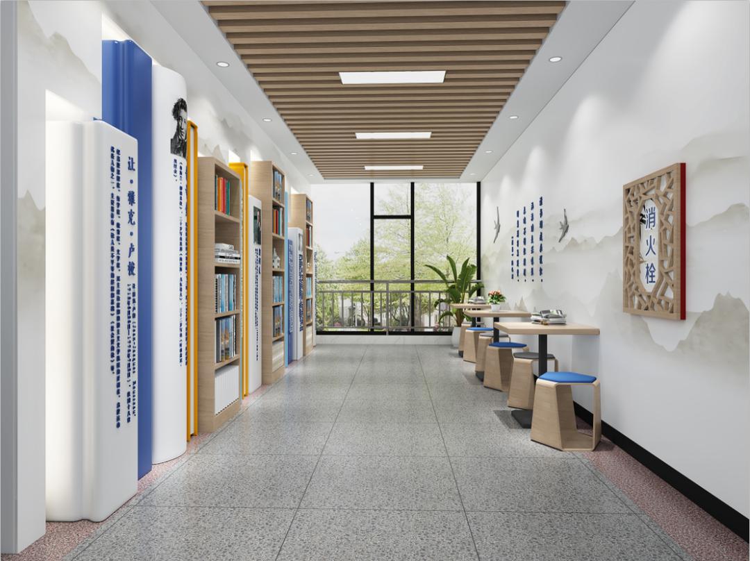 书香校园走廊文化墙,阅读走廊创意设计