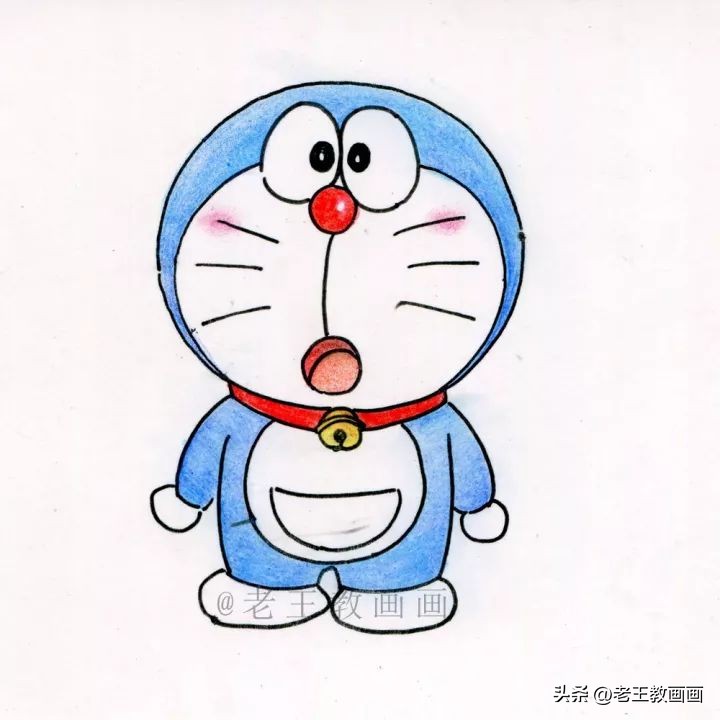 简笔画一步一步画哆啦a梦和大雄,有手就能画的特别简单的画