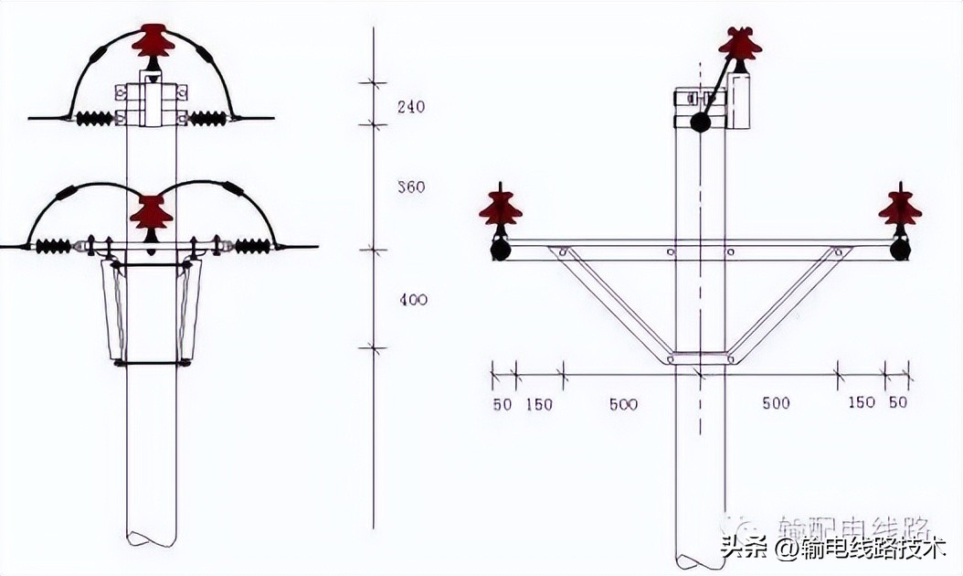 新能源高压配电器结构,架空配电线路结构