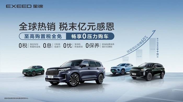 星途购置税全免外加三重购车礼,星途全系车购置税全免