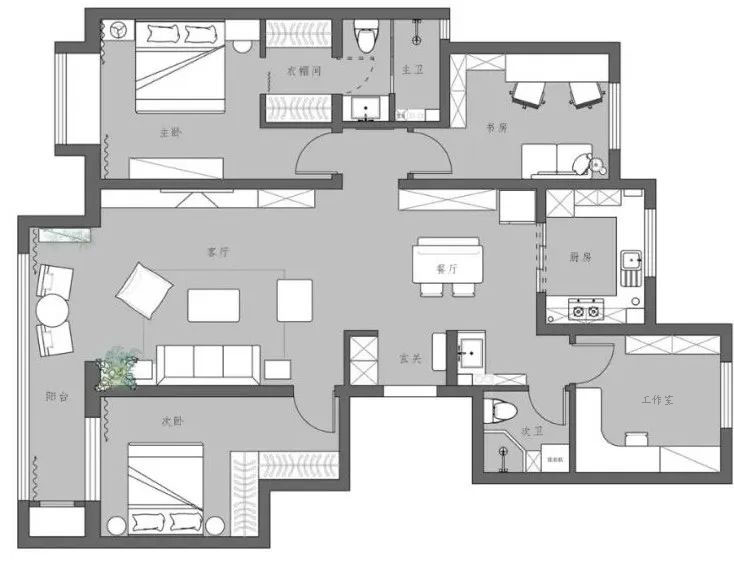 北京夫妻的120㎡新家火了，全屋刷大白墙，却有藏不住的高级感