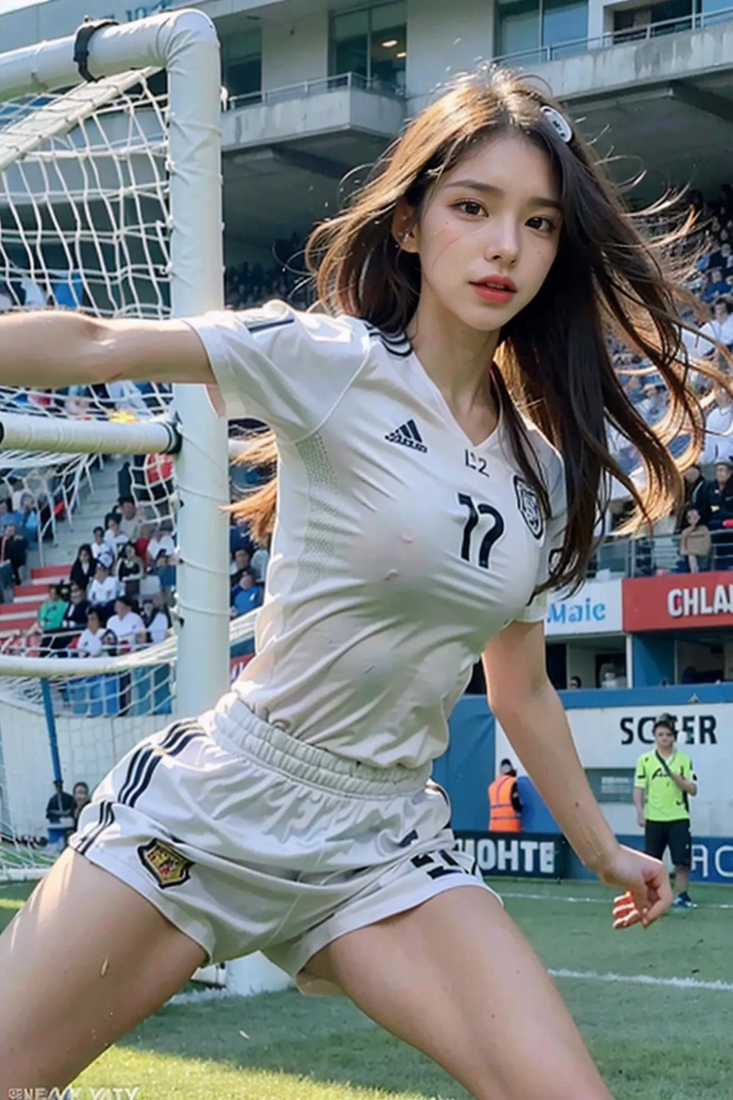 足球场上最美的女孩,足球场上挥洒汗水的少年