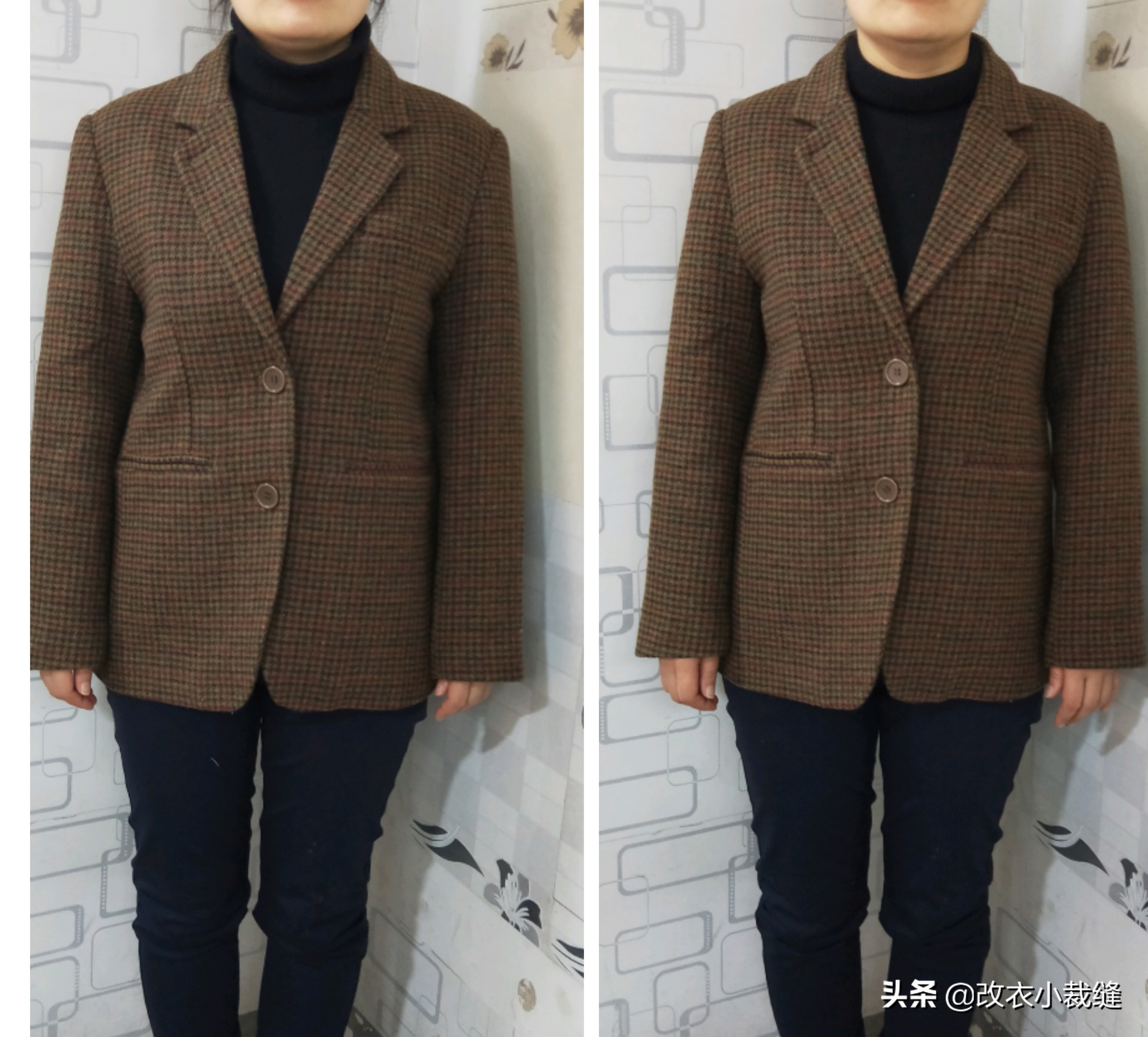 大衣肩宽改小方法,大衣肩宽改小改瘦