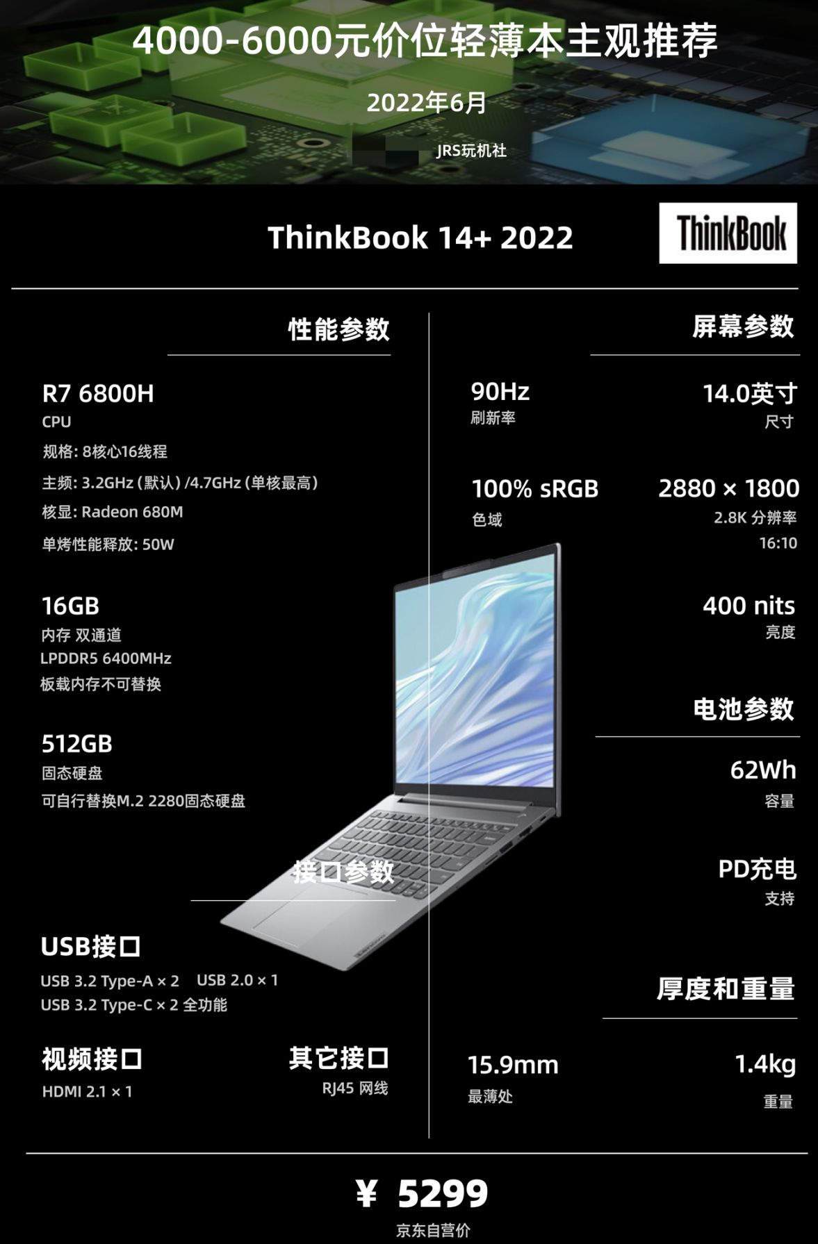 22年6·18|轻薄笔记本电脑(办公/学习)主观选购推荐