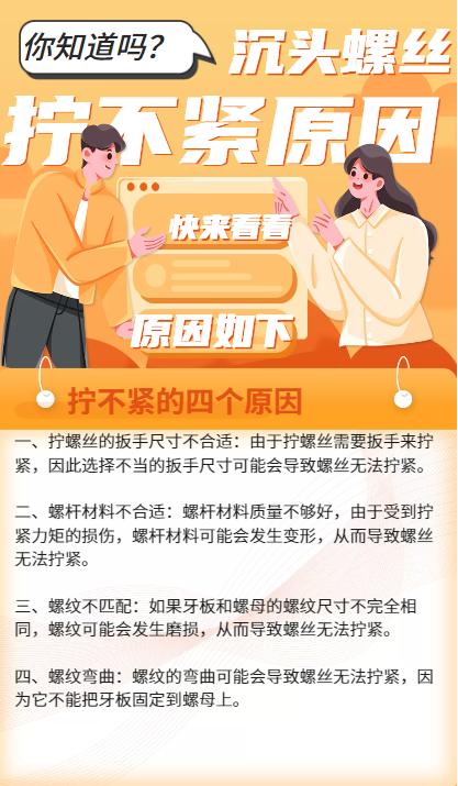 十字沉头膨胀螺丝拧不紧,沉头膨胀螺丝系不紧