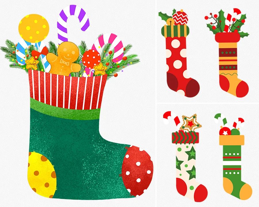 怎么画圣诞袜和圣诞帽,儿童简笔画圣诞袜