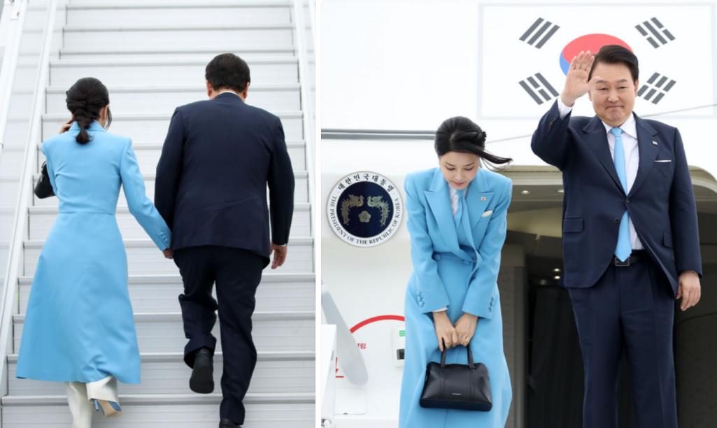 韩国第一夫人穿红色衣服,韩国第一夫人装扮