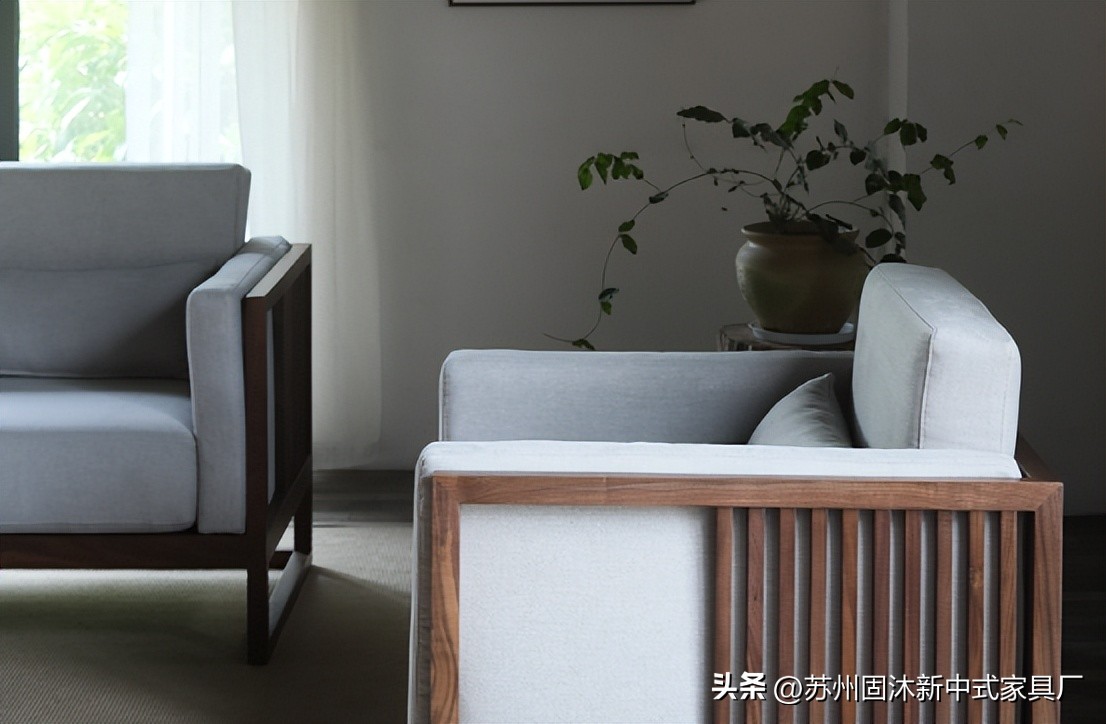 三室两厅简约风实木家具推荐,原木色简约新中式家具实景