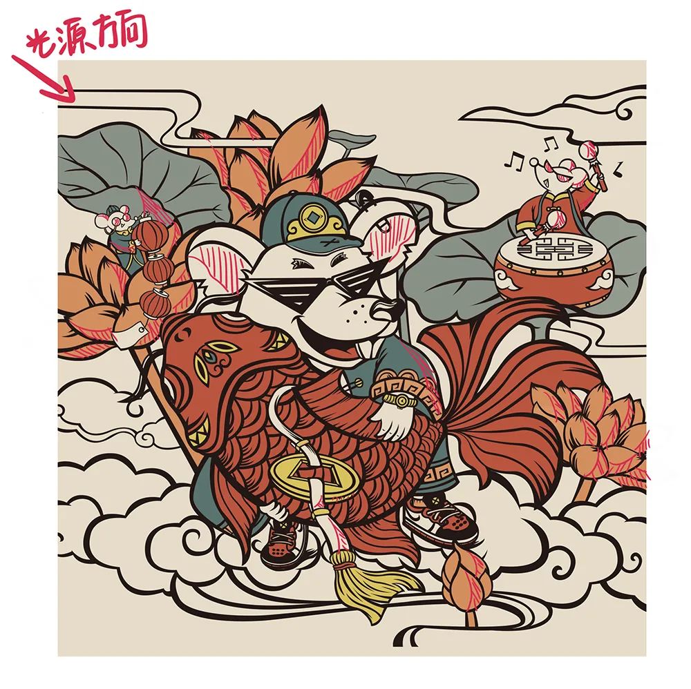 国潮风海报创意设计,国潮插画手绘初学者入门教程