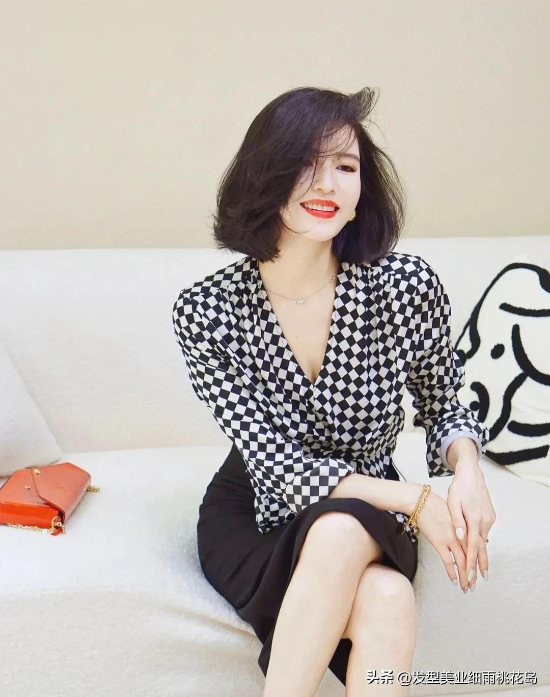 高层次搭肩短发,过肩短发小清新