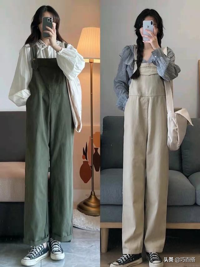 你与高个女生之间只差一条背带裤!轻松拉伸纵向线条,变高变时尚