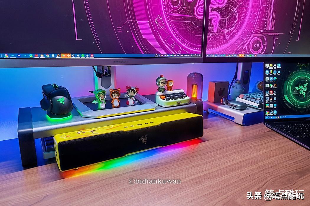 雷蛇掏出一个精灵球，变出一个皮卡丘：巧用条形音箱打造小电竞桌