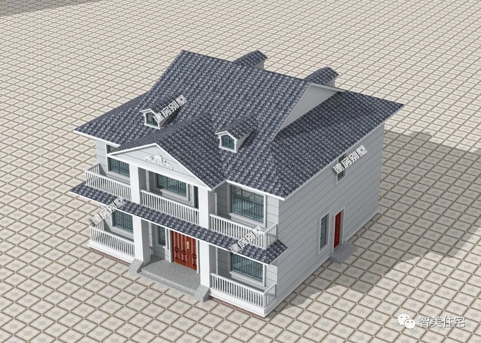 农村两层半小别墅加厨房效果图,主房无厨房