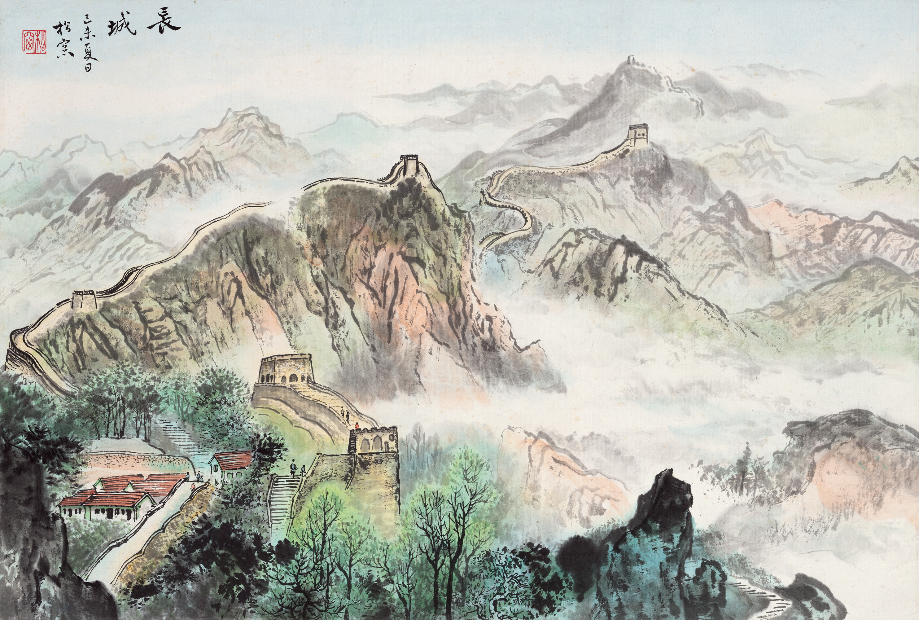 万里长城的作品,最经典的万里长城山水画霸气