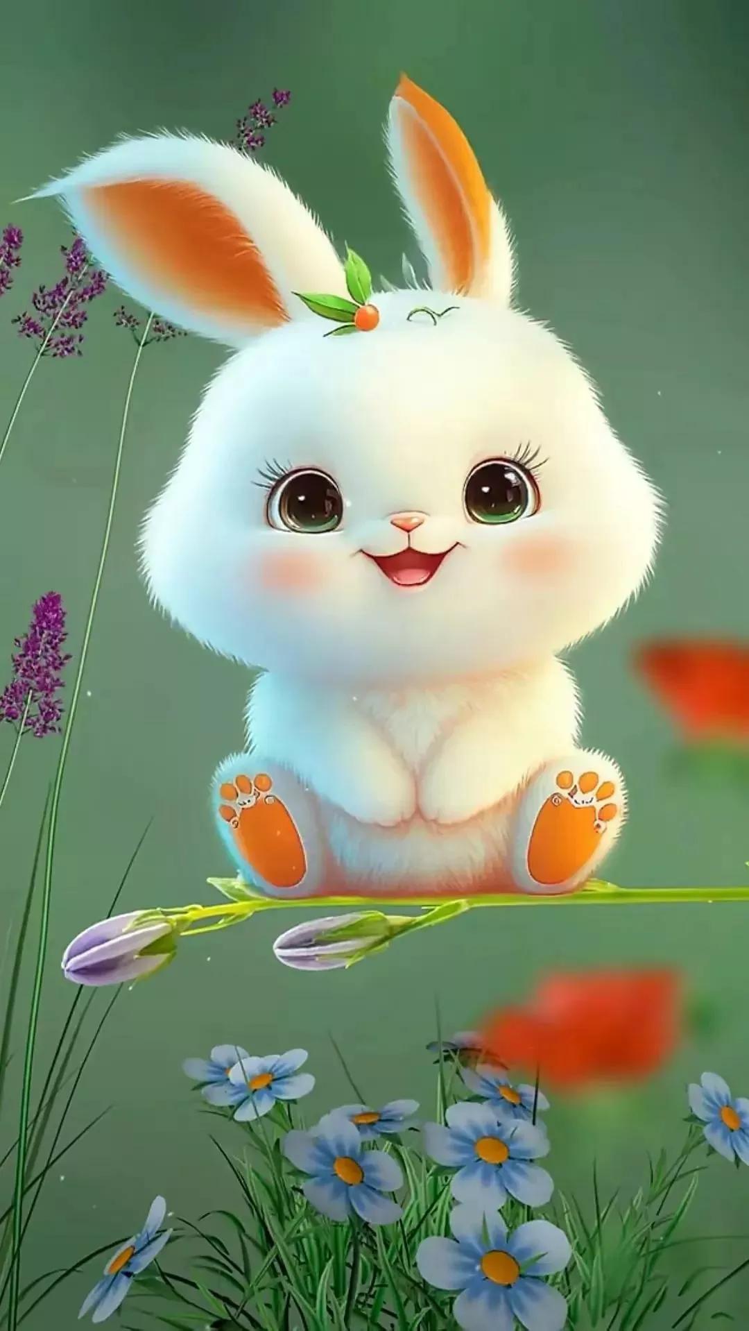 一组开心的萌兔送给大家请欣赏