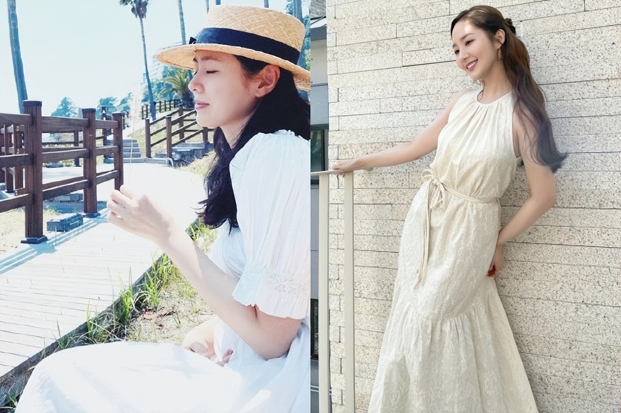 时尚韩范显瘦显白女装穿搭衣服,韩国明星今夏连衣裙穿搭
