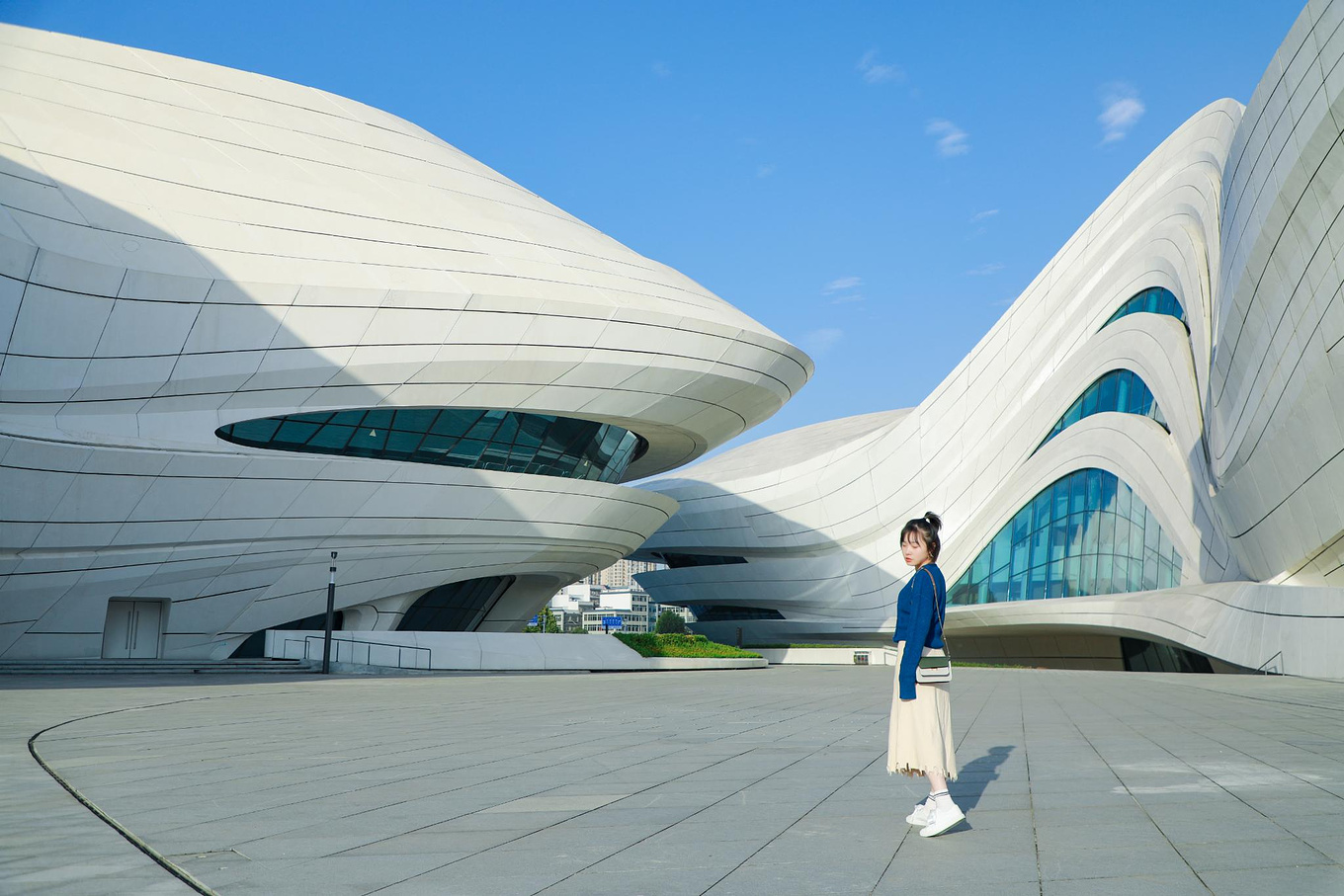 长沙梅溪湖文化艺术中心俯瞰,实拍长沙梅溪湖国际文化艺术中心