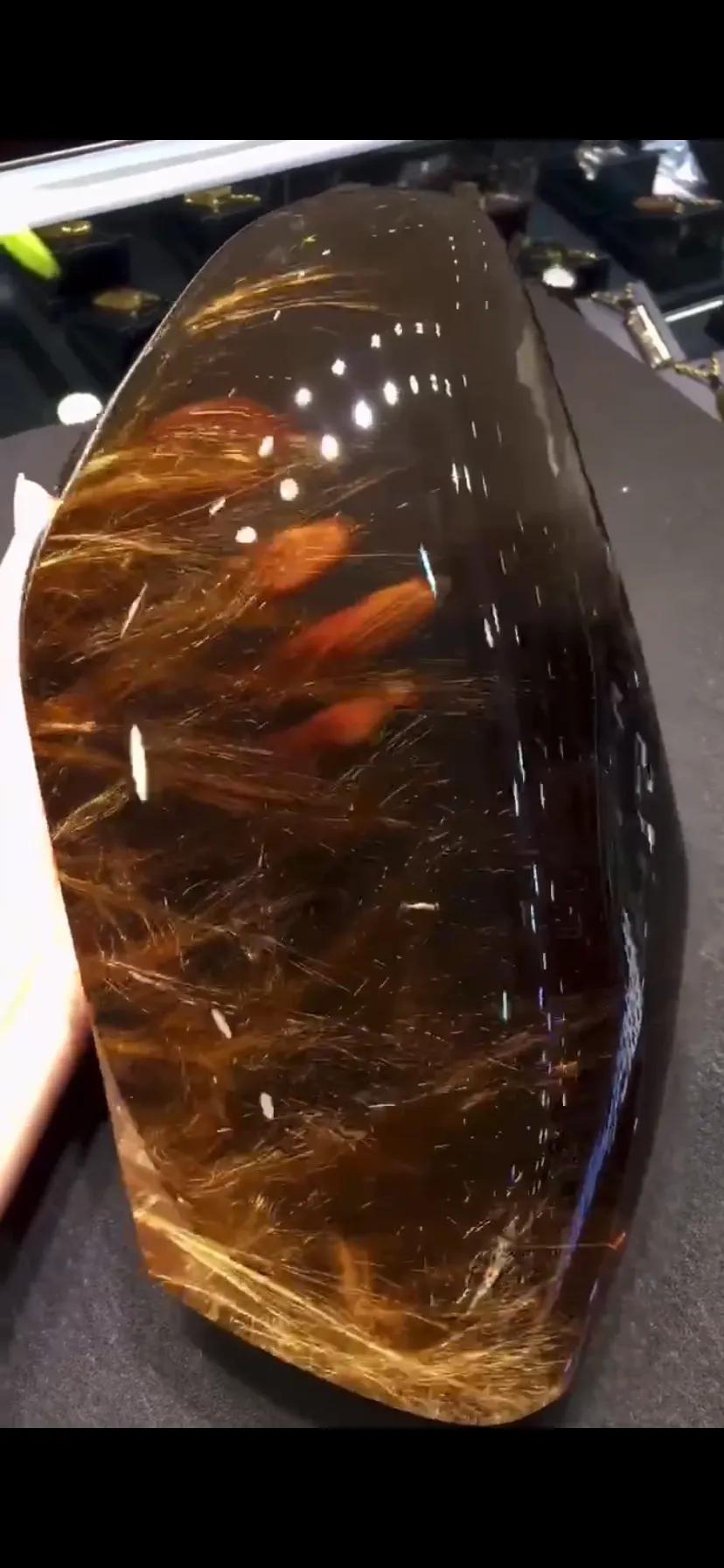 天然水晶原石超大摆件,天然水晶18寸黄色天然水晶球摆件