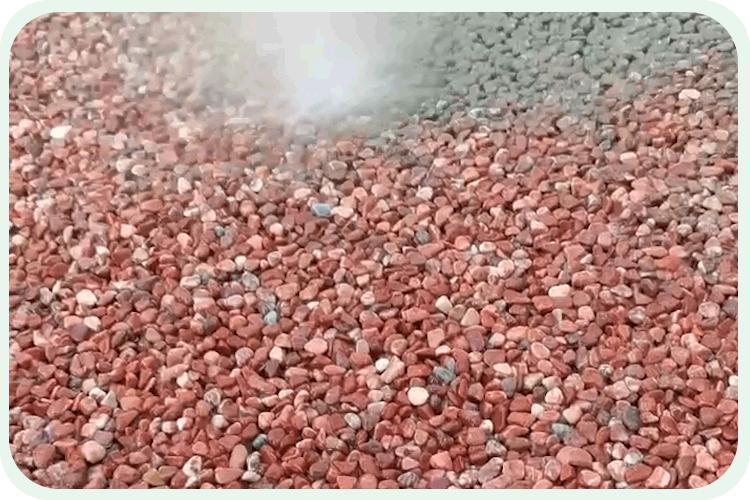 透水混凝土露骨料施工教程,郑州露骨料荧光石透水混凝土造型