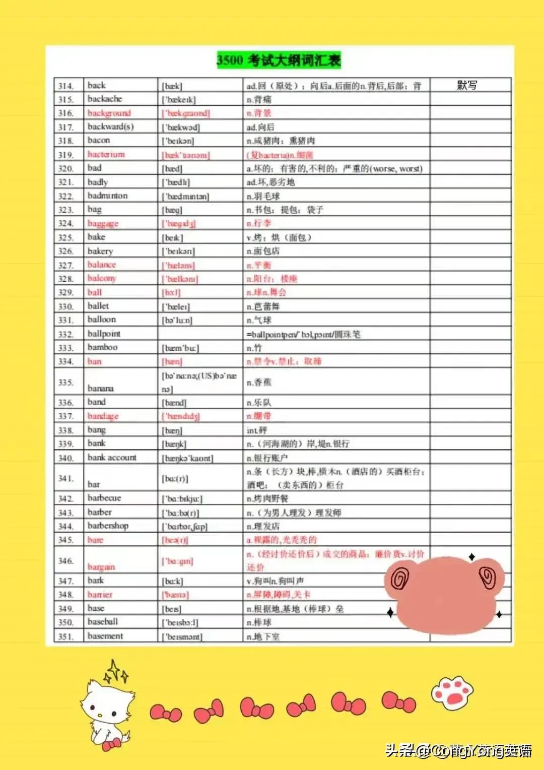 高考英语单词3500拼写朗读,初中英语单词必背3500词汇