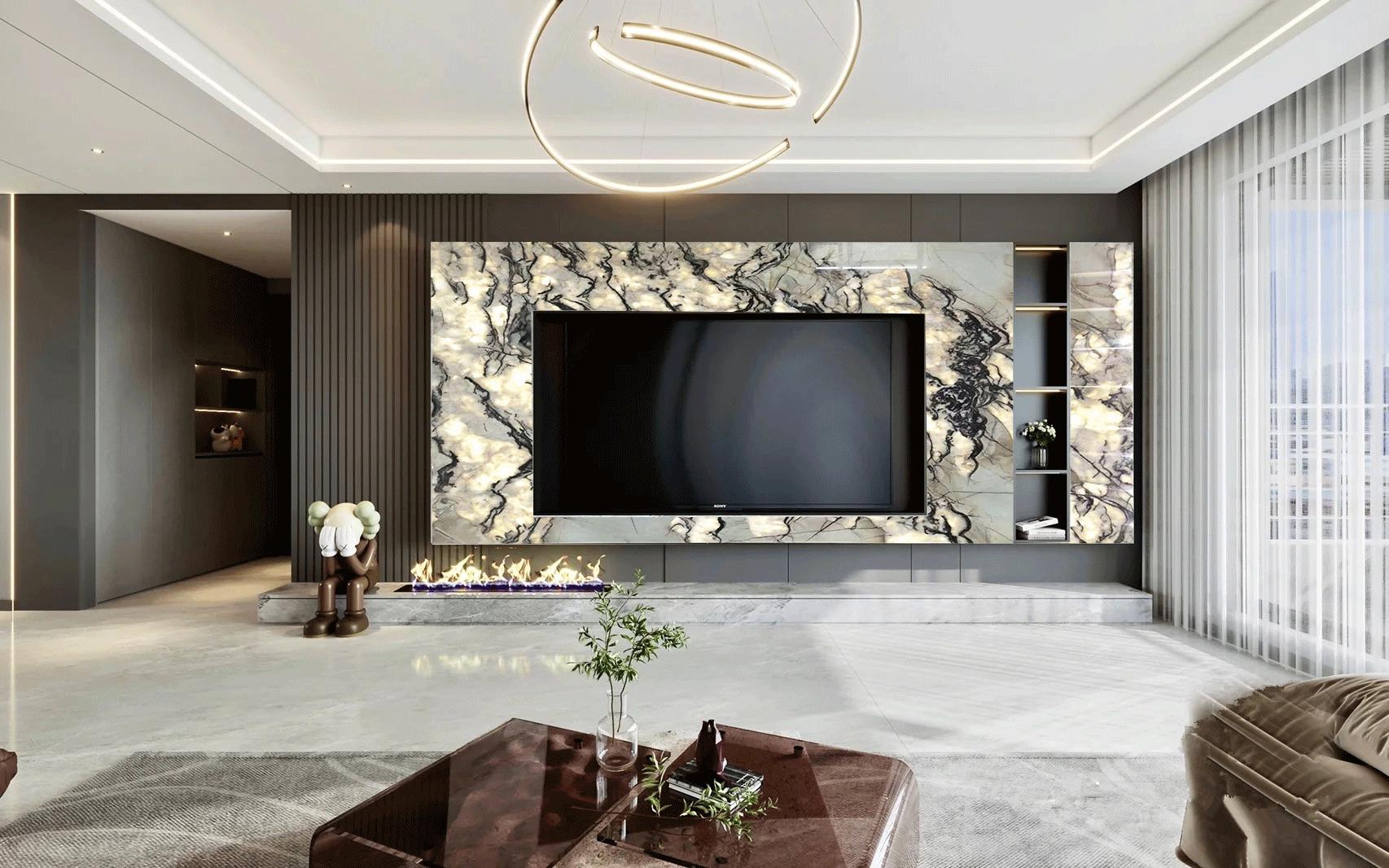 蒂芙尼奢石现代装修,天然奢石蒂芙尼