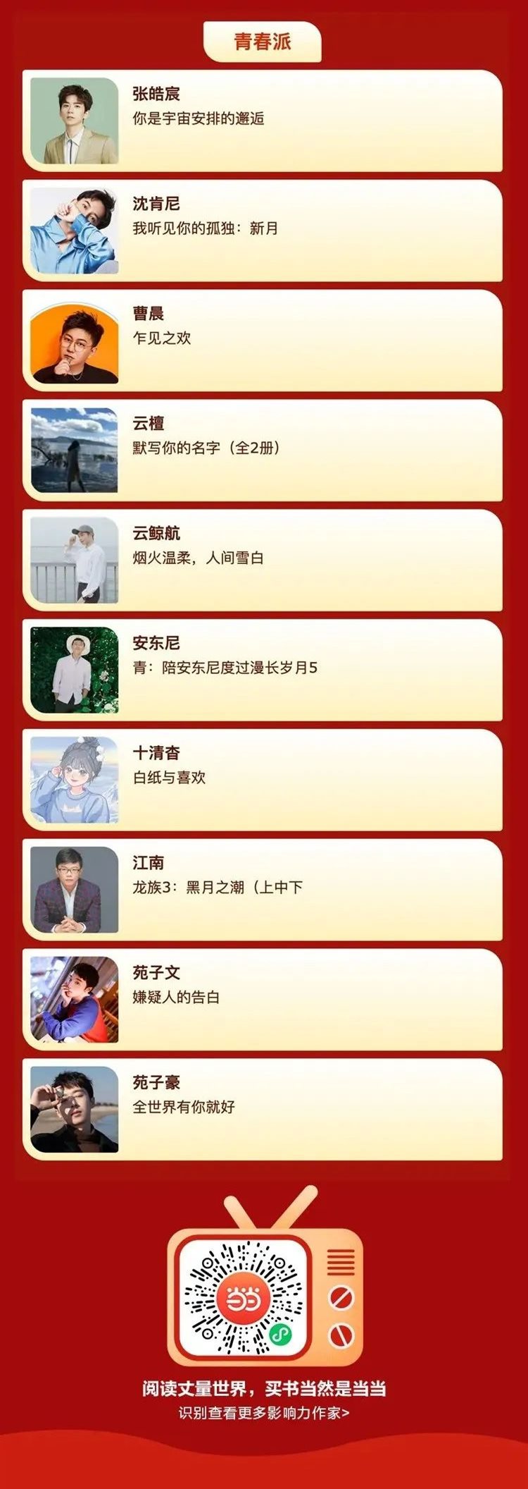 当当第七届作家影响力评选,当当第七届最具影响力作家